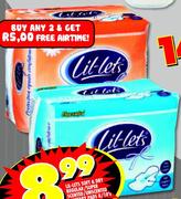 Lil-Lets Soft & Dry Regular/Super Scented/Unscented Sanitary Pads 8/10's Per Pack Each