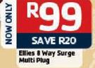  Ellies 8 Way Surge Multi Plug