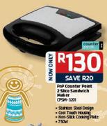  PnP Counter Point 2 Slice Sandwich Maker CPSM-3201