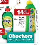 Dettol Multi-Surface Cream Cleaner 750ml Each