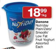 Danone Nutriday Plain/Zero/Smooth/Low Fat Fruit Yoghurt-1kg Each