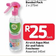 Airwick Aqua Mist Air And Fabric Freshener Assorted-345ml