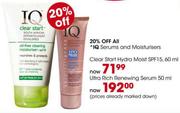 IQ Serums And Moisturisers Clear Start Hydra Moist SPF15-60ml
