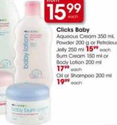 Clicks Baby  Bum Cream 150ml or Body Lotion 200ml-Each