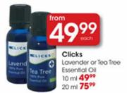Clicks Lovender Or Tea Tree Essential Oil-20ml