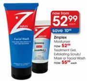 Zinplex Treatment Gel,Exfolloting Scrub/Mask or Facial Wash-Each 