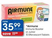 Airmune Immune Booster Or Junior-10 Effervescent Tablets-Per Pack