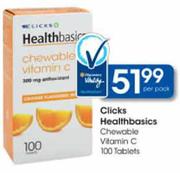 Clicks Healthbasics Chewable Vitamin C-100 Tablets-Per Pack 