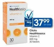 Clicks Healthbasics Vitamin C-600mg 30 Tablets-Per Pack