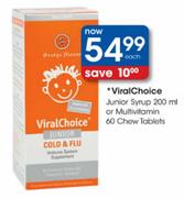 Viral Choice Junior Syrup-200ml Or Multivitamin Chew Tablets-60's