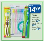 Clicks Toothbrush Adult Twin Pack
