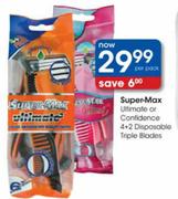 Super-Max Confidence 4+2 Disposable Triple Blades-Per pack