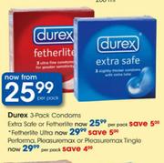 Durex 3 Pack Condoms Extra Safe Or Fetherfite