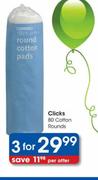 Clicks 80 Cotton Rounds-3pads