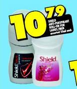 Shield Anti-Perspirant Roll-On For Ladies/Men-50ml Each