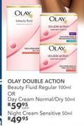 Olay Double Action Beauty Fluid Regular-100ml Or Day Cream Normal/Dry-50ml Each