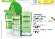 Garnier Oil Control Complete Deep Clean Face Wash Or Vanishing Cream-Each