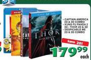 Captain America 2D&3D Combo/Kung FU Panda2 3D/Thor 2D&3D/Despicable Me 2D&3D Combo