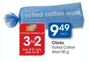 Clicks Rolled Cotton Wool-50g