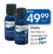 Clicks Tea Tree or Lavender Oil-10ml each
