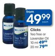 Clicks Tea Tree or Lavender Oil-20ml each