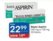 Bayer Aspririn 300mg or 100mg Tablets-30 per pack