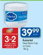 Eulactol Heel Balm Tub or Tube-50g each