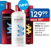 Wella Pro Series Shampoo Or Conditioner500ml + Hairspray 400ml-Per Offer