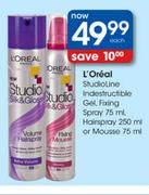 L'Oreal StudioLine Industructible Gel Fixing Spray-75ml Each