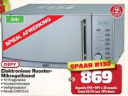 Defy Elektroniese Rooster-Mikrogolfoond-34 Ltr (DMO343)