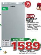 DEFY SILVER BAR FRIDGE (Model DFS136)