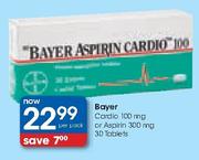 Bayer Cardio 100mg or Aspirin 300mg 30 Tablets-Per Pack