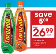 Lucozade Energy Drink-1Ltr Each