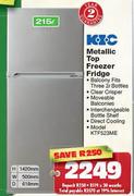 KIC Metallic Top Freezer Fridge-215ltr
