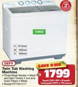 Defy Twin Tub Washing Machine-10kg