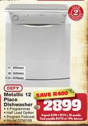 Defy Metallic 12 Place Dishwasher-DDW169