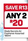 Glade Secrets Air Freshener Assorted-2X180ml