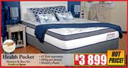 Health Pocket Double or Queen Mattress & Base Set