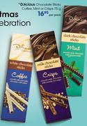 D.licious Chocolate Sticks Coffee,Mint Or Crisps-75G Per Pack
