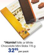 Hamlet Milk Or White Chocolate Mini Slabs-115G Per Pack