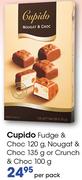 Cupido Fudge & Choc 120G, Nougat & Choc 135G Or Crunch & Choc 100G-Per Pack