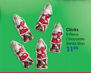 Clicks 5-Piece Chocolate Santa Strip-Each