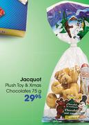 Jacquot Plush Toy & Xmas Chocolates-75g Each 