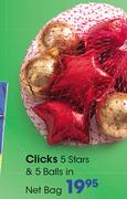 Clicks 5 Stars & 5 Balls In Net Bag-Each