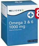 Clicks Omega 3 & 6 1000mg 300 Softgel Capsules