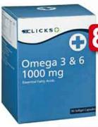 Clicks Omega 3 & 6 1000mg 90 Softgel Capsules