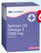 Clicks Salmon Oil Omega 3 1000mg 300 Softgel Capsules