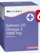 Clicks Salmon Oil Omega 3 1000mg 60 Softgel Capsules
