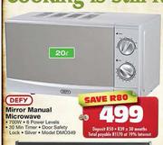 Defy Mirror Manual Microwave(Model DMO349)-20L