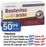 Reuterina Acute 10 Chew Tablets Per Pack